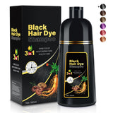 Black Hair Dye Shampoo 3 in 1 Champu Para Canas for Gray Hair Coverage, Natural Herbal Black Hair Color Shampoo for Women, shamp