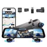 2025 Rear view Mirror Camera,4 Channel Mirror Dash Cam Front and Rear,24/7 Recording Rearview Mirror Backup Camera for Cars & Tr