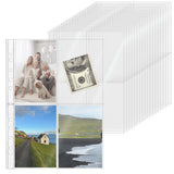 XiowDow 20 Sheets A4 Binder Sleeves Plastic PP Photocard Sleeves 11 Holes 4 Pockets Card Holder Clear Top Loading Page Protector