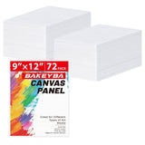 Canvas Boards for Painting 72 Pack, 9x12 Inch Painting Canvas Panels, 100% Cotton White Blank Canvas Boards for Painting, Art Su