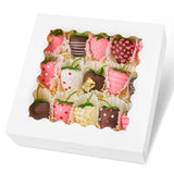Kucoele 20 PCS Pie Boxes, 9 x 9 x 2.5 Inches Bakery Boxes with Window, Auto-Popup Cookie Boxes White Treat Boxes for Chocolate S