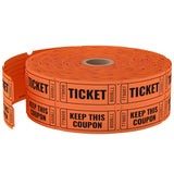 2000 Methdic Orange Raffle Tickets (4 Color Selection), Double Roll, Ticket for Events, Entry, Class Reward, Fundraiser & Prizes