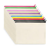 Koolmox Makeup Bags, 12 Canvas Pencil Case, Cotton Canvas Toiletry Pouch, Bulk Plain Cosmetic Bags for Women Vinyl Projects Craf