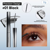 Judydoll 3D Curling Eyelash Iron Mascara -Waterproof, Contains Fibers for Lengthening, Ultra Fine Tip to Apply without Clump, Smudge-Proof, Iron Wand Tubing Mascara(6°Precision Design#01Black, 0.07oz)
