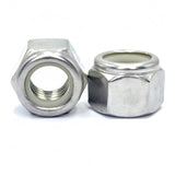 10Pcs 1/2-13 Nylon Insert Hex Lock Nuts, 304 Stainless Steel Locknuts,Standard Inch Thread Nylock Nuts,Silver Tone