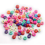 100 Pcs Polymer Clay Beads Mixed Heishi Spacer Bead Charms Supplies for DIY Bracelet Earring Necklace Jewelry Making (Evil Eye)