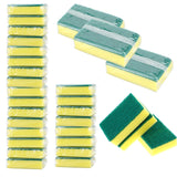 30 Pack Kitchen Sponges Individually Wrapped, NonScratch Scouring Pads Bulk Scrub Sponges for Cleaning Kitchen and Household, C
