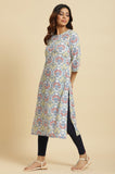 W For Woman Women'S Rayon Regular Kurta (23Auw10256-122864_Light Blue