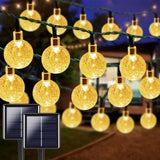 LORRYTE 2-Pack 72FT 120 LED Crystal Globe Solar String Lights Outdoor, Waterproof Solar Lights for Outside, 8 Lighting Modes Pat