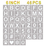 Mandala Soul 46 Pcs Le tencils, Reusable Alphabet Templates Interlocking Stencil Kit Rock, Sign(6 Inch)
