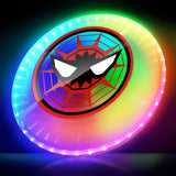 LED Flying Disc with Millions of Colors, Rechargeable, Water-resistant, 42 LEDs, 175g Light Up Disc, 12 Modes, Spider Outdoor To