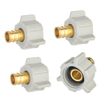 4-Pack EFIELD 1/2 Pex X 1/2 Female NPT Swivel Adapter Brass Barb Crimp Brass Fittings, ASTM F1807