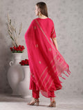 Anni Designer Women'S Rayon Blend Anarkali Printed Kurta With Pant & Dupatta (Berlin Pink-Vks05_M_Pink_Medium),Pink,M,Rayon Blend,Anarkali,