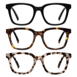 AIMISUV Reading Glasses for Women Men - Blue Light Blocking Magnifying Readers,Oprah Square Anti-Glare Computer Eyeglasses(3Pack