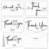 Justforjoyful 50sets Wedding Thank You Cards with Envelopes and Stickers 4 Designs Mr and Mrs Thank You Notes Bulk Wedding Gift