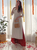 Libas Women'S Cotton Yoke Design Straight Kurta (24044O_Off White Off White S