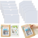 Junkin 10 Pcs Adhesive Pockets for Planners Self Sticky Clear 2 Styles