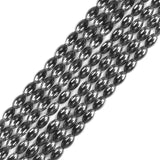 39CM/15.3Inches 5x8mm Natural Black Hematite Gemstone Loose Rice Shaped Beads Strand Healing Crystal Energy Power Beads for Jewe