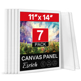 ESRICH Canvas Boards for Painting, 7 Pack Canvases for Painting 11x14 Cotton Primed Acid Free Blank Canvas Panels for Oil Paint,