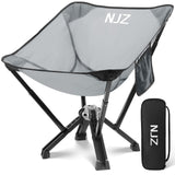 NJZ Folding Camping Chairs - 600 LBS Capacity Heavy Duty Camping Chair, Compact Folding Chair with Quick Setup & Carry Bag - Por