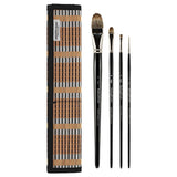 Creative Mark Hamburg Premiere Professional Oil Painting Brushes - Large Asst Set of 5 Handmade Oil Paint Brushes w/ #24 Filbert