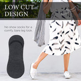 Xjarvis Premium 5 Pairs No Show Low Cut Loafer Socks For Men & Women Non Slip With Combed Cotton Socks For Sports Running & Hiking Pack Of 5 Dark Grey (Free Size),White,8,B0B4G34NGM