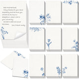 Spiareal 100 Pcs Floral Blank Notecards 4 x 6 in Vintage Blue and White Flower Greeting Cards Chinoiserie Paper Notecards Index