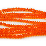 Chengmu 10mm Rondelle Glass Beads for Jewelry Making, Faceted Briolette Crytal Spacer Beads for Bracelet Necklace Earring, Orang