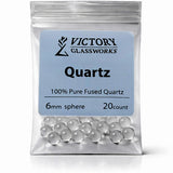 Victory Glassworks Clear Quartz Balls (6mm Pack of 20), Optical Grade Fused Silica Glass Spheres for Jewelry Making, Crafts, Boi