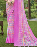 Satrani Womens Knit Pure Chiffon Saree (2618S2072N_Pink)