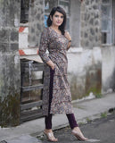 Gosriki Women'S Rayon Blend Straight Printed Kurta With Pant (Darna Wine-Gs_Xxl_Wine_Xx-Large),Wine,2,B0CXPJ62P7
