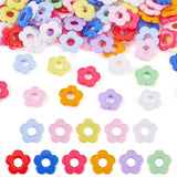 Cheriswelry 100Pcs Acrylic Flower Beads Flower Pony Loose Spacer Beads Cute Floral Plastic Bead 19x19mm for DIY Crafts Bracelet