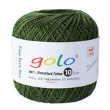 golo Cotton Crochet Thread Balls Size 10 Cotton Knitting Thread Yarn for Crochet Leaf Green 623