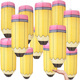 Retisee 12 Pcs Pencil Hanging Paper Lanterns Party Decorations, Colorful Preschool Kindergarten Graduation Classroom Ceiling Dec