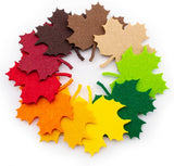 Haoser 20 Pcs Felt Maple Leaves Laser Cut Autumn Leaf Embellishments In 10 Colours For Diy Crafts, Scrapbooking, Fall Decorati