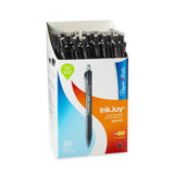 Paper Mate InkJoy 300 RT Retractable Pens, Medium Point, 1.0 mm, Clear Barrel, Black Ink, Pack Of 36