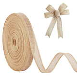 JaoZuyard Burlap Ribbon 1/2 inch X 20 Yard Natural Linen Woven Ribbon DIY Handmade Wired Edging Production Wreath Holiday Decora
