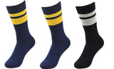 Pinkit MenS Formal Cotton Crew Socks 2 Blue & 1 Black Pair (Pack Of 3)