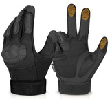 KUMGIM Tactical Gloves for Men Women, Motorcycle Gloves Touchscreen Airsoft Hunting Shooting Glove Black Tan for Outdoor Paintba