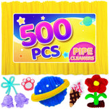 Eppingwin 500pcs Pipe Cleaners, Yellow Pipe Cleaners Craft Supplies,Chenille Stems for DIY Arts Crafts Project(Yellow)
