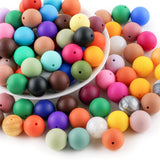 Sunrony Mixed Color Random 65PCS 19mm Silicone Beads for Keychain Making, Multicolor Round Silicone Beads for Pens and Necklace