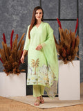 Anni Designer Women'S Cotton Blend Straight Printed Kurta With Pant & Dupatta (Gosala Pista-Nw_Xxl_Pista_Xx-Large),Pista,2XL,,,