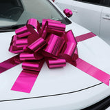 Big Car Bow Rose Red, 20 inch Round Shape Present Cars Bows, Big Bow for Present Gifts, Rose Red Birthday Bow, Giant Bow for Car