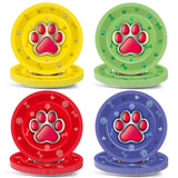 CHUNNIN 48Pcs Dog Paw Party Paper Plates for Dog Birthday Themed Party Supplies 7 Cute Pet Paw Print Disposable Dessert Plates