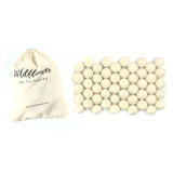 Wildflower by hu hands Natural White Felt Balls 1 inch (2.5cm) | (50) Wool Pom Poms | Hand Felted Pompoms for Crafts, Felting, G
