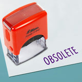 Printtoo Obsolete Self Inking Rubber Stamp Pre,Inked Office Stamp, Home Office Business Stationery, 38 x 14 mm, Violet