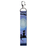 Isee 360 Girl And Cat Abstract Lanyard Bag Tag With Swivel Lobster For Gift Luggage Bags Backpack Laptop Bags Students Travelers