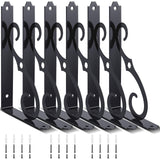 Shimeyao 6 Pack 8 Inch Decorative Floating Shelf Bracket Heavy Duty Wall Mounted Corbel Floating Shelf Metal Iron L Shape Black