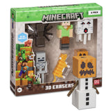 Mine Craft 3D Erasers, 6-Pack Deluxe Collector Set, 12 Iconic Characters to Collect, Own The Entire Series