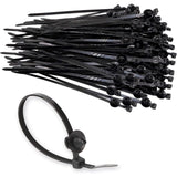 Benliudh Cable Zip Ties 8 Inch, Black Zip Ties With Retainer Fir Tree Nylon Push Mount Head Electrical Zip Tie Wire Clip Holde